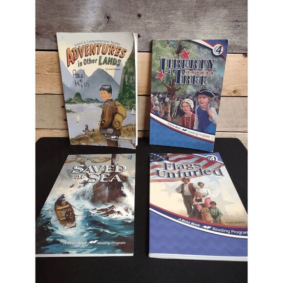 Abeka Grade 4 Readers - Liberty Tree, Flags Unfurled, Saved at Sea, Adventures.. - Picture 1 of 5